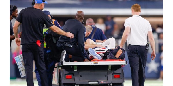 El corredor de pases de los Detroit Lions, Aidan Hutchinson, se lesionó en el juego